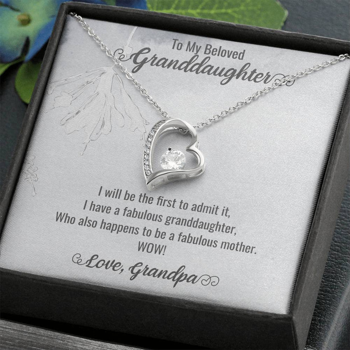 Granddaughter Gift from Grandparents, Gift for Granddaughter, Necklace for Granddaughter, Granddaughter Necklace from Grandpa, Birthday Gift , Heart Necklace
