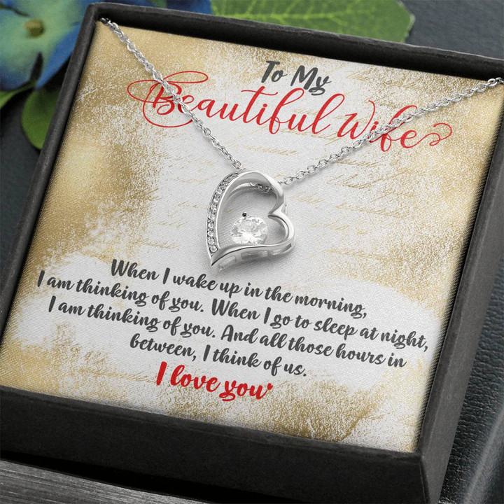 To My Trucker Wife Hearts Necklace, Truck Drivers Wife Gift From Husband, Truckers Wife Birthday Gift, Anniversary Gift for Wife , Heart Necklace