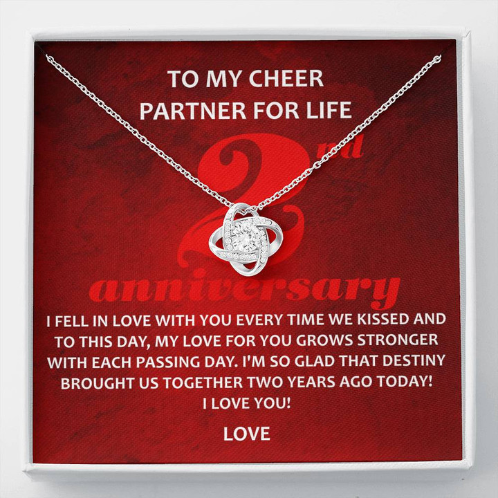 To My Cheer Partner For Life, 2 Year Anniversary Gift, Jewelry for Wife, One Year Sobriety Gift - Buy Now