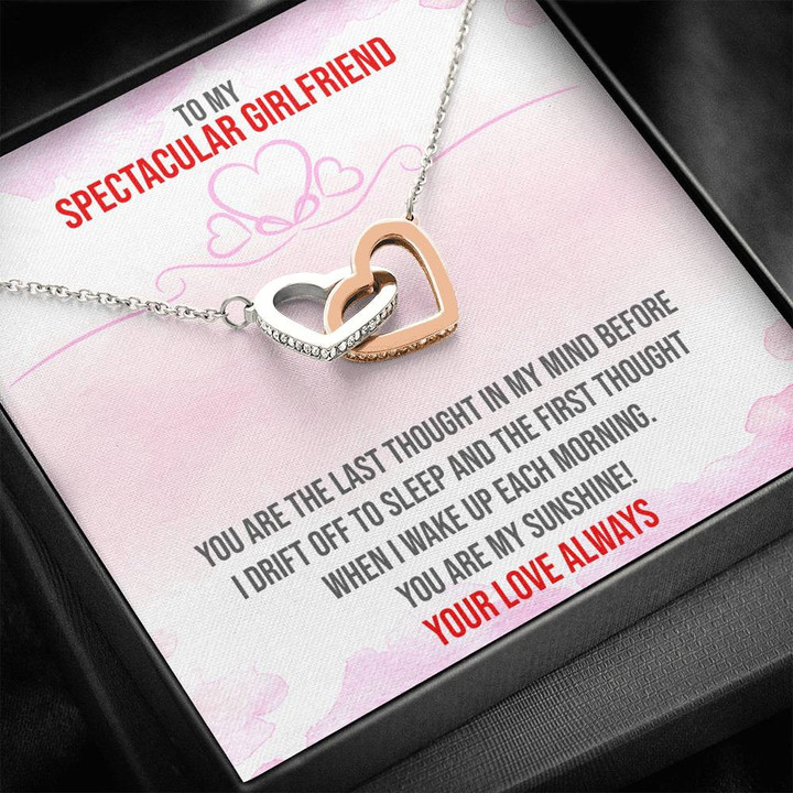 Spectacular Girlfriend,Receptionist Gifts,For My Girlfriend,Anniversary Gifts,Christmas Gift, Two Hearts Necklace