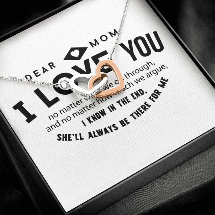 Dear Mom I Love You, Two Hearts Necklace