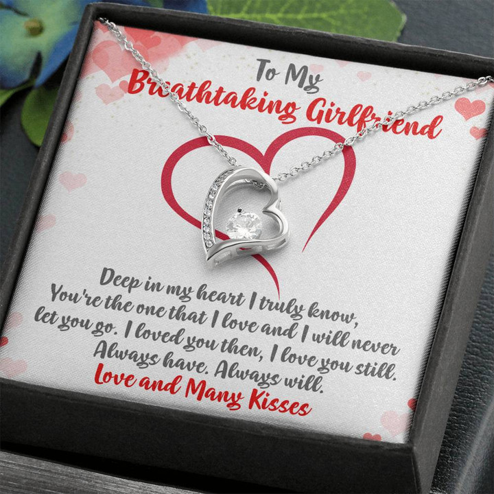 Forever Love Necklace, Girlfriend Necklace, Girlfriend Birthday Gift, Gift For Girlfriend, Girlfriend Anniversary Gift, To My Girlfriend , Heart Necklace