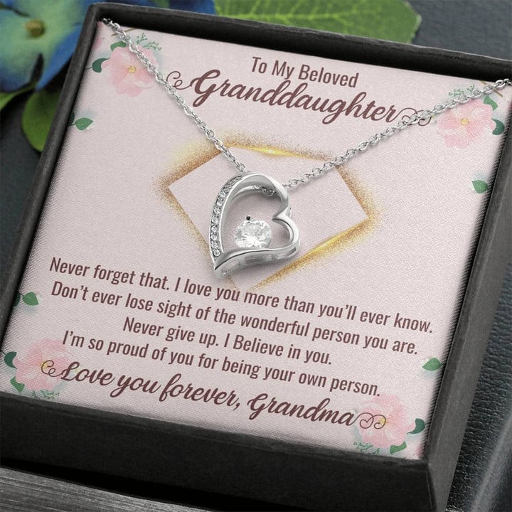 My Beloved Granddaughter Necklace, Granddaughter Necklace from Grandma, Granddaughter Jewelry, Nana, Mimi, Grandmother, Birthday Gift , Heart Necklace