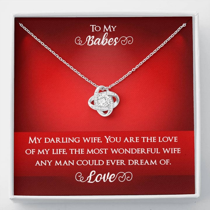Love Knot Pendant Necklace, Distance Never Separates, Birthday Gift For Wife, Anniversary Gift, To My Wife Necklace, Present For Wife