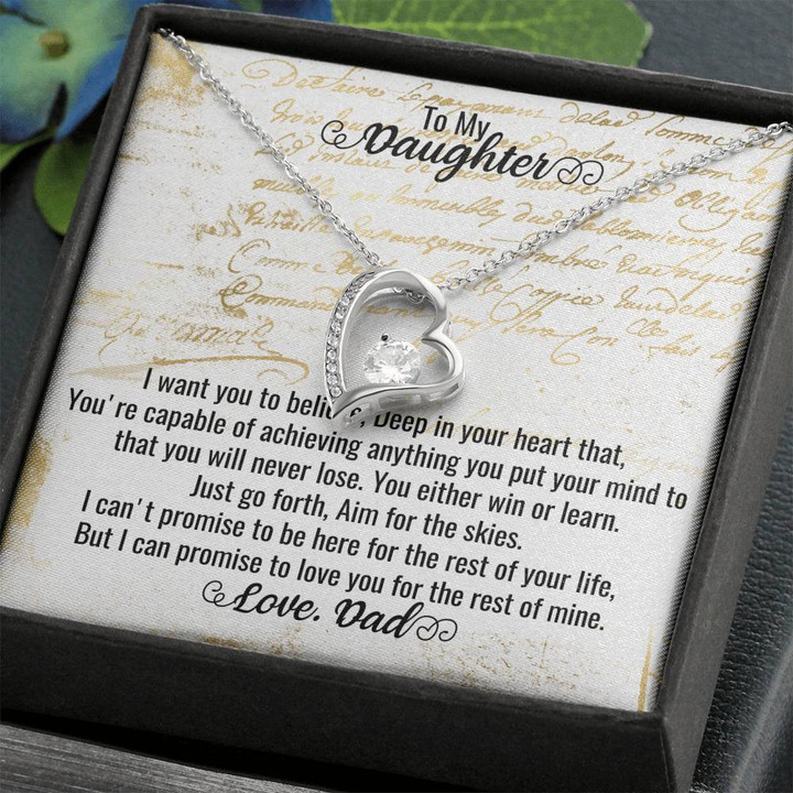 Proud Of My Daughter, Inspirational Message To Daughter, Sentimental Gift For Daughter From Dad, Daughter Gift From Parents, Daughter Charm , Heart Necklace