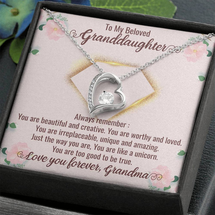 Personalized Granddaughter Jewelry, Granddaughter Gifts From Grandma and Grandpa, Special Gift For Granddaughter, Granddaughter Graduation , Heart Necklace