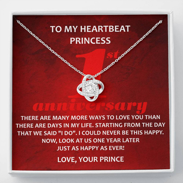 To My Heartbeat Princess To My Wife Necklace Anniversary Gift For Wife, Birthday Gift For Wife, Gift For Wife, Necklace For Wife, Gift For Wife Birthday