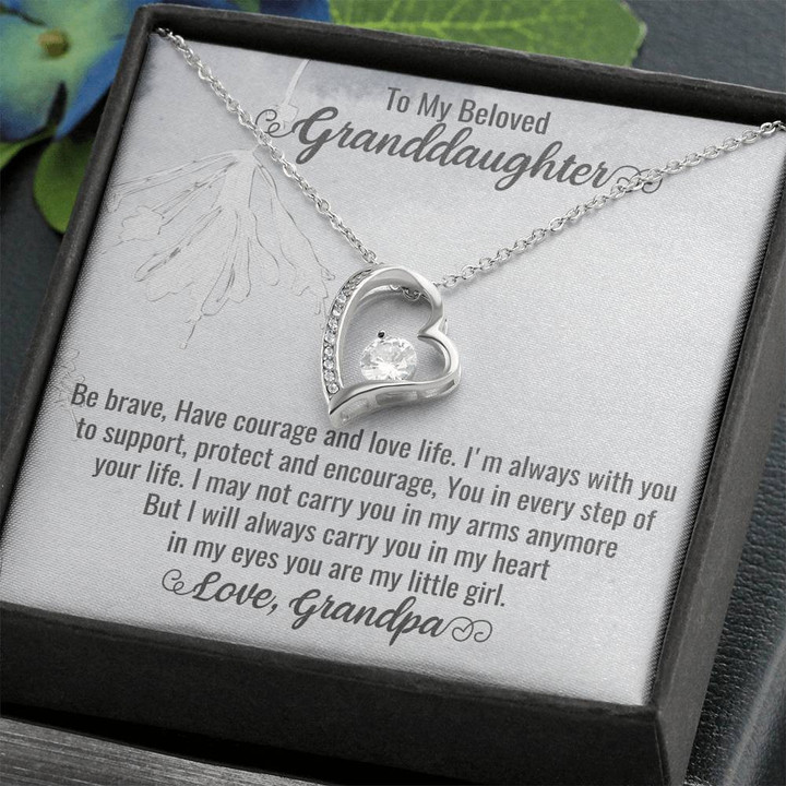 To My Granddaughter Jewelry, 925 Sterling Silver with 18k Gold Heart, Granddaughter Gifts From Grandma and Grandpa , Heart Necklace