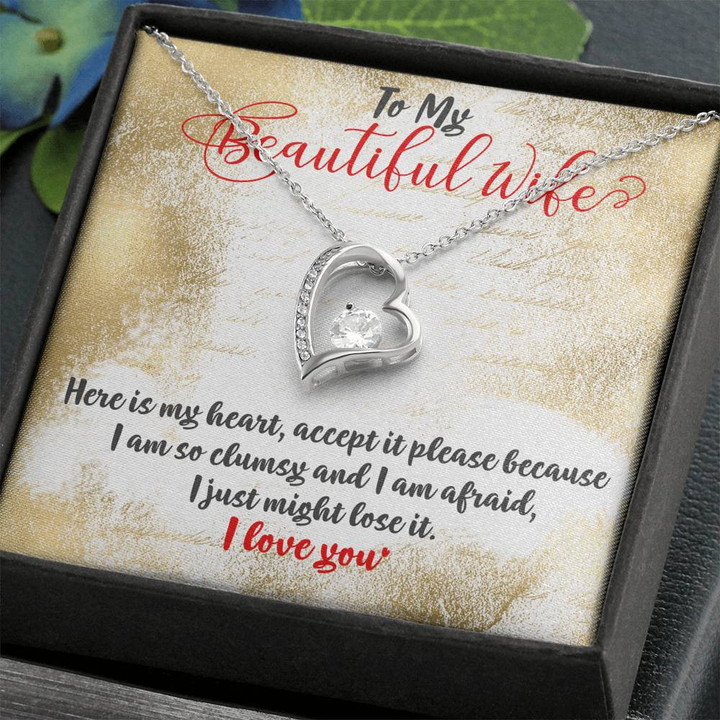 To My Wife Necklace, Wife Gift From Husband, Wife Necklace, Wife Birthday Gift, Anniversary Gift For Wife, Mothers Day Gift For Wife , Heart Necklace