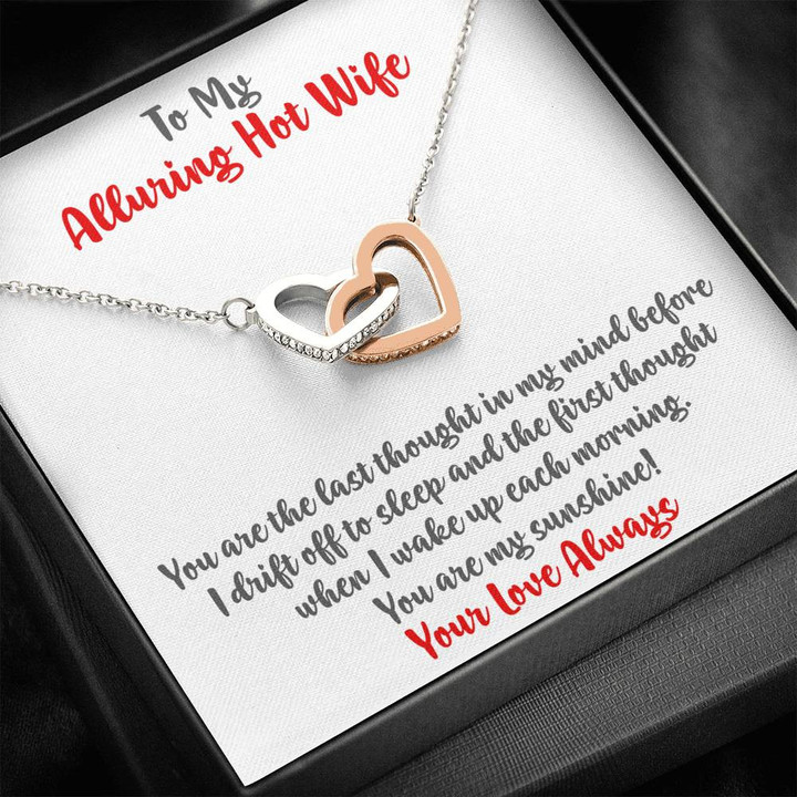 Interlocking Hearts Pendant Necklace, Forever Together, Birthday Gift For Future Wife, Anniversary Gift, To My Future Wife Necklace Two Hearts Necklace