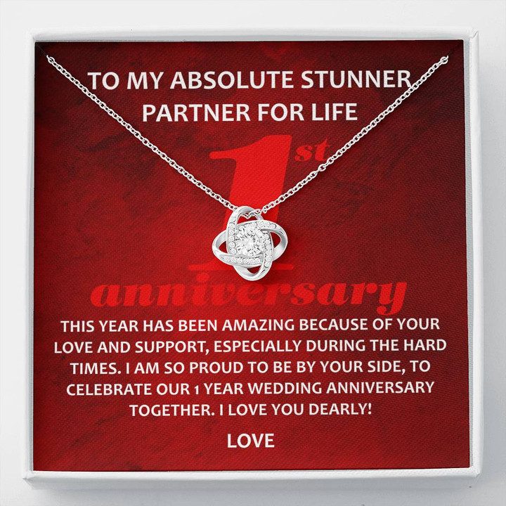 To My Absolute Stunner Partner For Life To My Wife Necklace Anniversary Gift For Wife, Birthday Gift For Wife, Gift For Wife, Necklace For Wife, Gift For Wife Birthday
