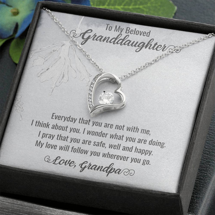 Grandpa Necklace to Grandkids, Grandpa Gift, Grandpa Father's Day Gift, Grandpa For Granddaughter, To My Granddaughter Gift From Grandpa , Heart Necklace