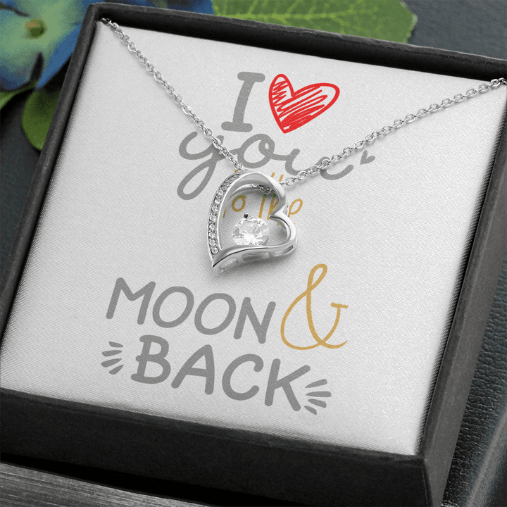 Gift for Wife, Gift for Girlfriend, Heart Necklace, Birthday Gift, I Love Heart You to The Moon & Back , Heart Necklace