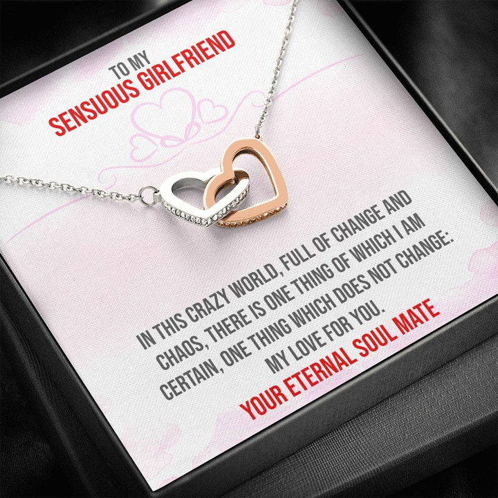 Sensuous Girlfriend,To My Fiancee,Girlfriend Bday Gift,Anniversary Gifts,Christmas Gift, Two Hearts Necklace