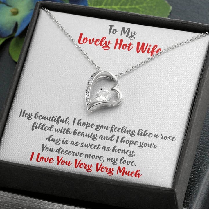 Heart Necklace, Husband & Wife, Birthday Gift For Wife From Husband, Wife�s Birthday, Wife's Jewelry, Wife's Anniversary, Sentimental , Heart Necklace
