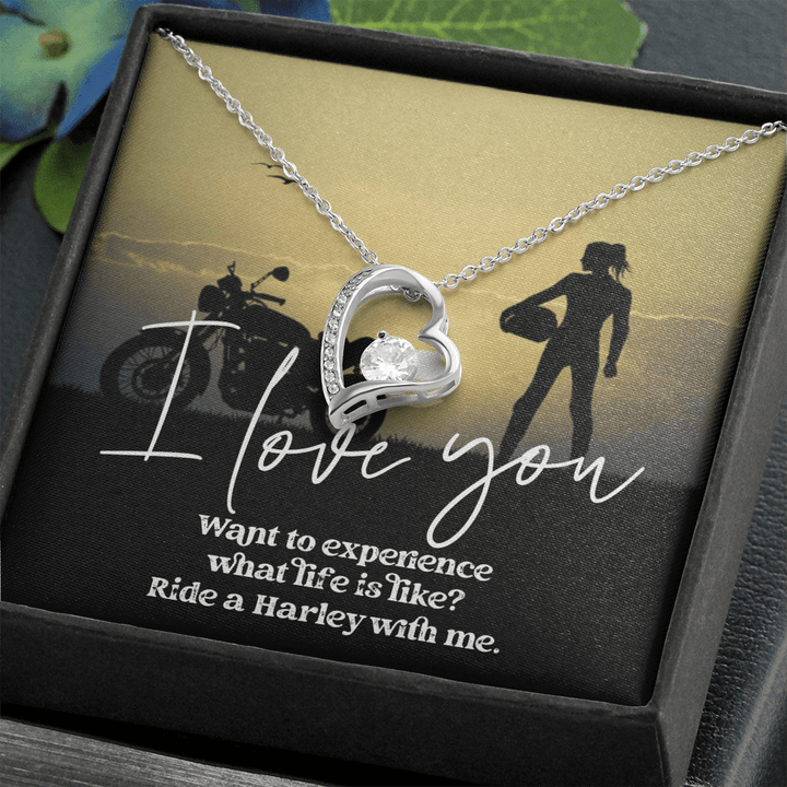 Birthday Gift for Girlfriend, Motor Bike Jewelry, Bike Necklace, Personalized Biker, Christmas Gift, Valentines Day Gift , Heart Necklace