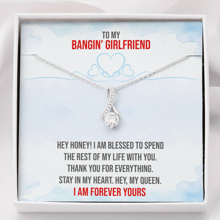 Bangin� Girlfriend,Silver Love Knot,Girlfriend Necklace Pendant,Anniversary Gifts,Christmas Gift Alluring Beauty Necklace