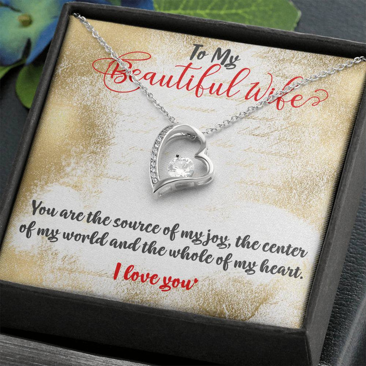 To My Wife Necklace, Engagement Gift for Wife, Sentimental Gift for Bride from Groom, Birthday Gift for Fiancee, From Fiance , Heart Necklace