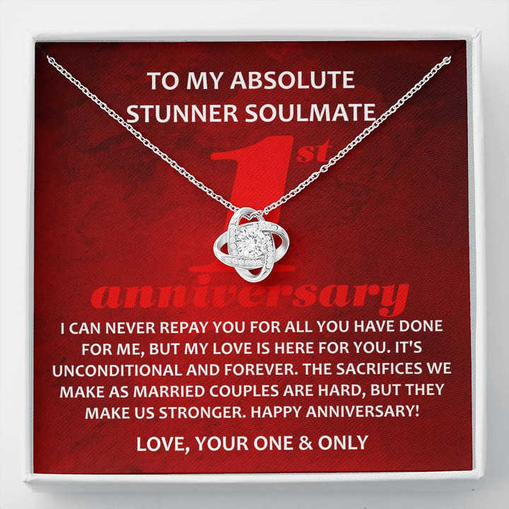 To My Absolute Stunner Soulmate To My Wife Necklace Anniversary Gift For Wife, Birthday Gift For Wife, Gift For Wife, Necklace For Wife, Gift For Wife Birthday