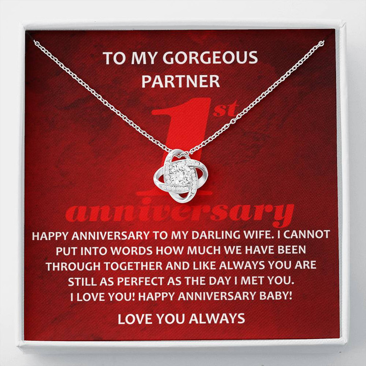 To My Gorgeous Partner To My Wife Necklace Anniversary Gift For Wife, Birthday Gift For Wife, Gift For Wife, Necklace For Wife, Gift For Wife Birthday
