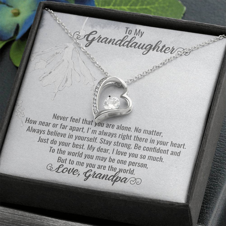 To My Granddaughter Scripted Love Necklace, From Grandpa, Gift for Granddaughter, Daughter Gifts, Granddaughter Jewelry , Heart Necklace