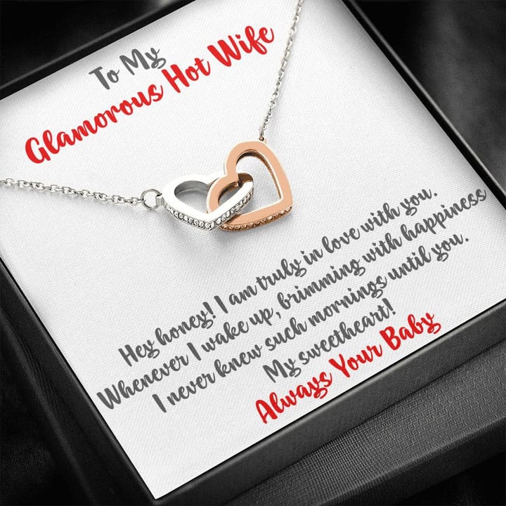 Interlocking Hearts, Future Wife Necklace, For Fiance on Engagement, Fiancee Birthday Gift, Fiancee Gift For Her, Engagement Gift Two Hearts Necklace