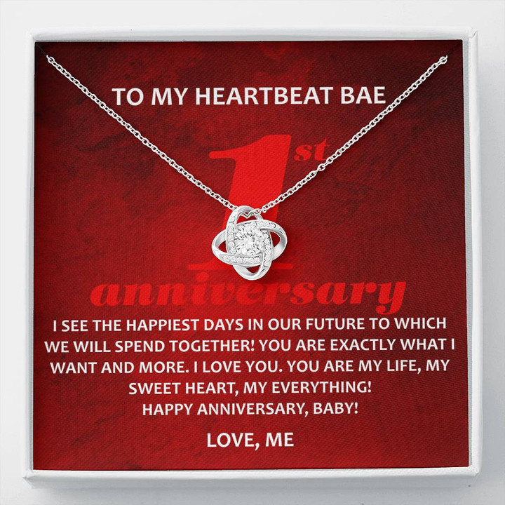 To My Heartbeat Bae To My Wife Necklace Anniversary Gift For Wife, Birthday Gift For Wife, Gift For Wife, Necklace For Wife, Gift For Wife Birthday