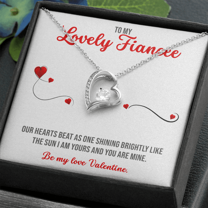 To My Lovely Fiancee, I Love You Gifts for Girlfriend, I Love You Necklace, I Love You Necklace Sterling Silver , Heart Necklace