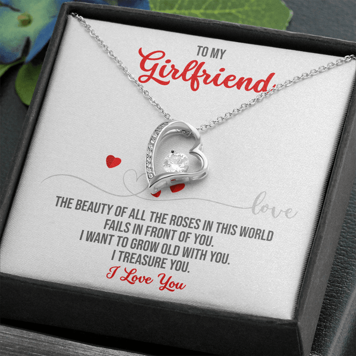 Valentine Day Gift for gf, To My Girlfriend, To My Girlfriend Necklace, Gift for Girlfriend, Gift for Girls , Heart Necklace