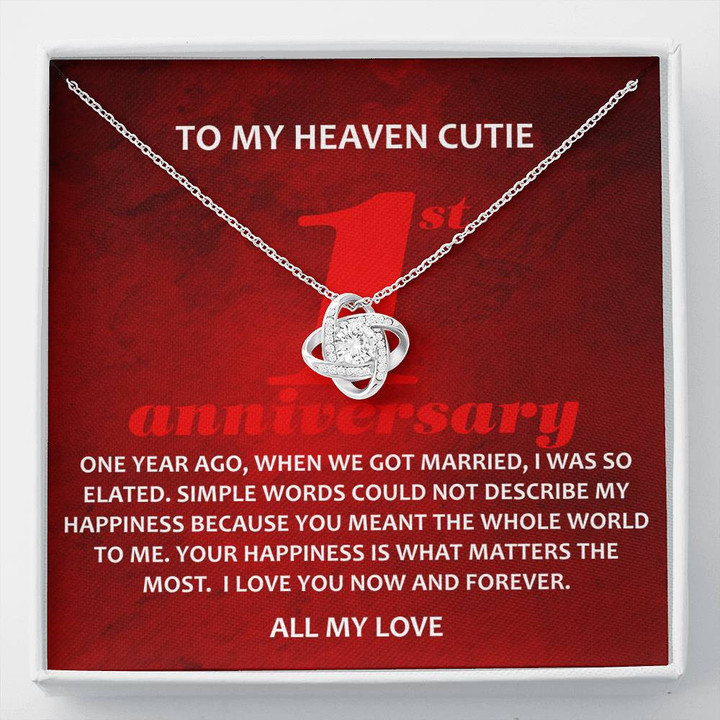 To My Heaven Cutie To My Wife Necklace Anniversary Gift For Wife, Birthday Gift For Wife, Gift For Wife, Necklace For Wife, Gift For Wife Birthday