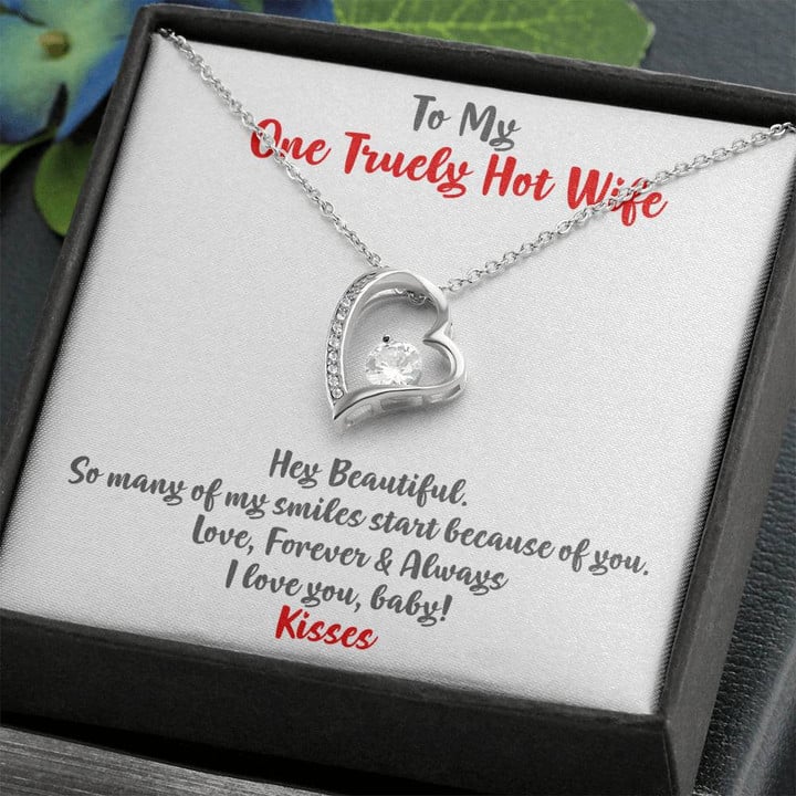 Heart Pendant Necklace, Distance Never Separates, Birthday Gift For Wife, Anniversary Gift, To My Wife Necklace, Present For Wife , Heart Necklace