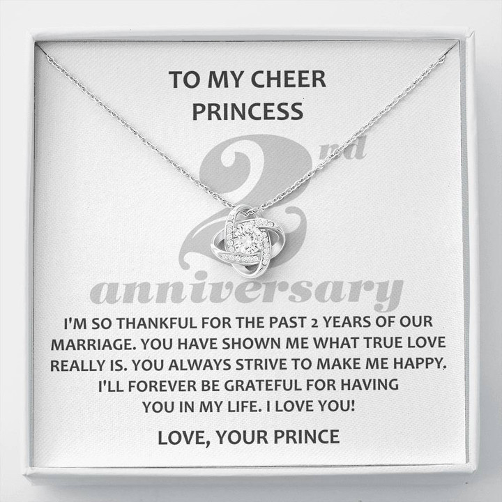 To My Cheer Princess, 2 Year Anniversary Gift, Jewelry for Wife, Sobriety Anniversary Gift - Buy Now