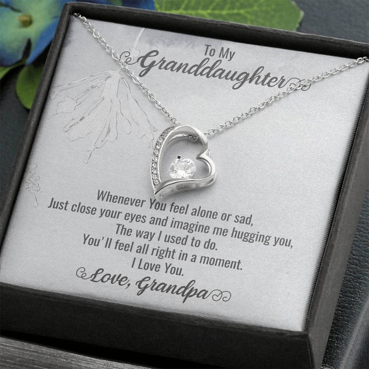 To My Granddaughter Necklace, Granddaughter Gift, Granddaughter Necklace, Granddaughter and Grandpa, Grandkid Necklace , Heart Necklace