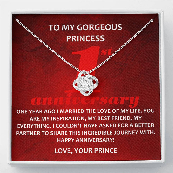 To My Gorgeous Princess To My Wife Necklace Anniversary Gift For Wife, Birthday Gift For Wife, Gift For Wife, Necklace For Wife, Gift For Wife Birthday