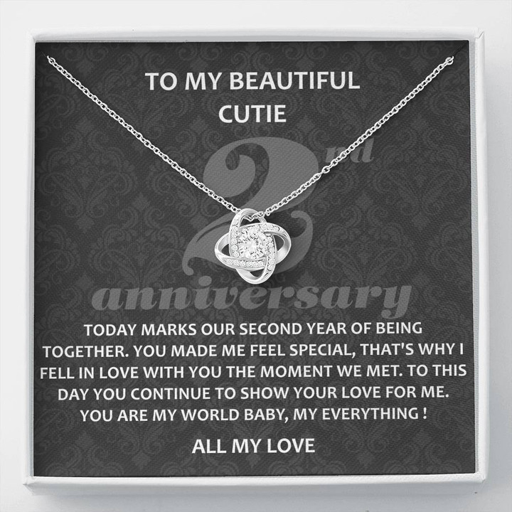 To My Beautiful Cutie, 2 Year Anniversary Gift, Gift for Husband, Traditional 2nd Wedding Anniversary Gift for Wife - Buy Now