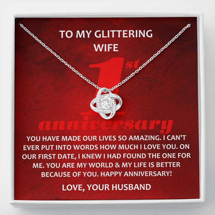 To My Glittering Wife To My Wife Necklace Anniversary Gift For Wife, Birthday Gift For Wife, Gift For Wife, Necklace For Wife, Gift For Wife Birthday