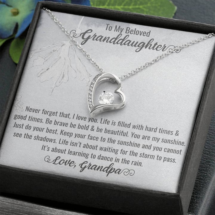 My Beloved Granddaughter Necklace, Granddaughter Necklace from Grandpa, Granddaughter Jewelry, Nana, Mimi, Grandfather, Granddaughter Gifts From Grandpa , Heart Necklace