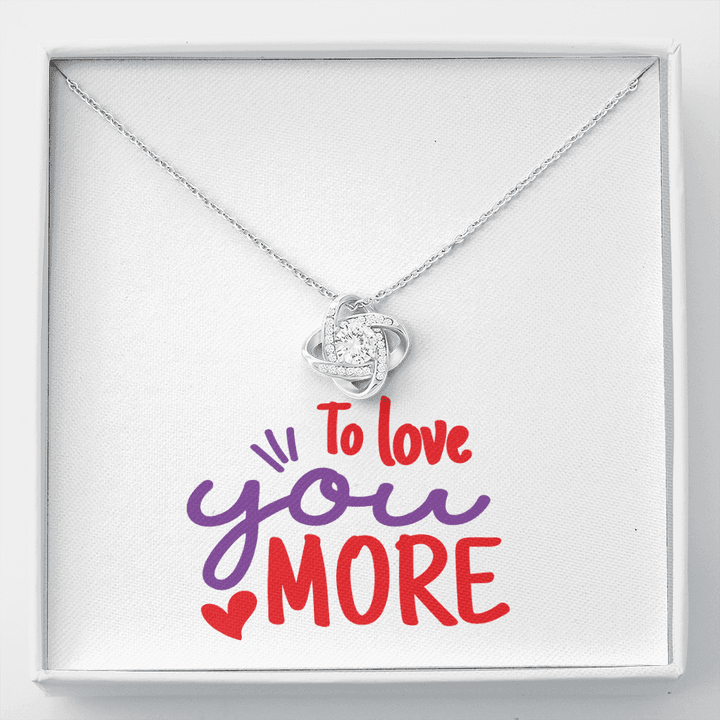 Love Knot Necklace, Gift For Girlfriend, Gift For Women, Modern Necklace, To Love You More -Buy