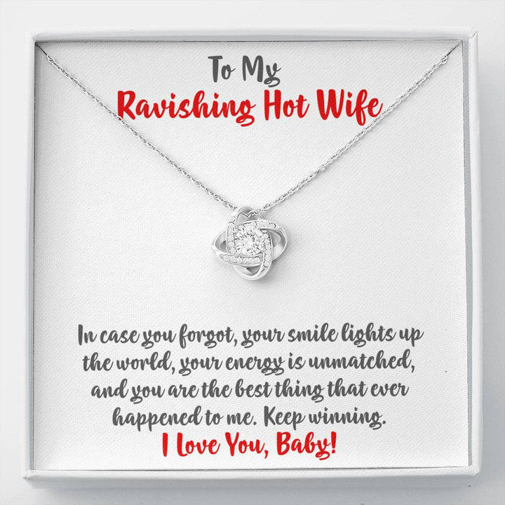 Love Knot Pendant Necklace, Distance Never Separates, Birthday Gift For Wife, To My Wife Necklace, Present For Wife, Gift Ideas For Wife