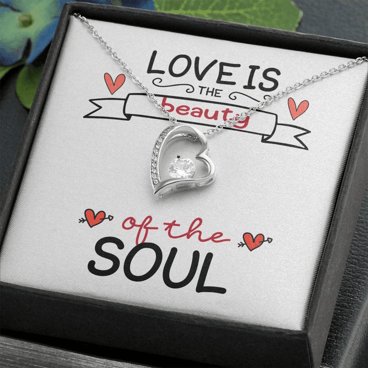 Gift For Girl, Jewelry Necklaces, Modern Necklace, Love is The Beauty of The Soul , Heart Necklace