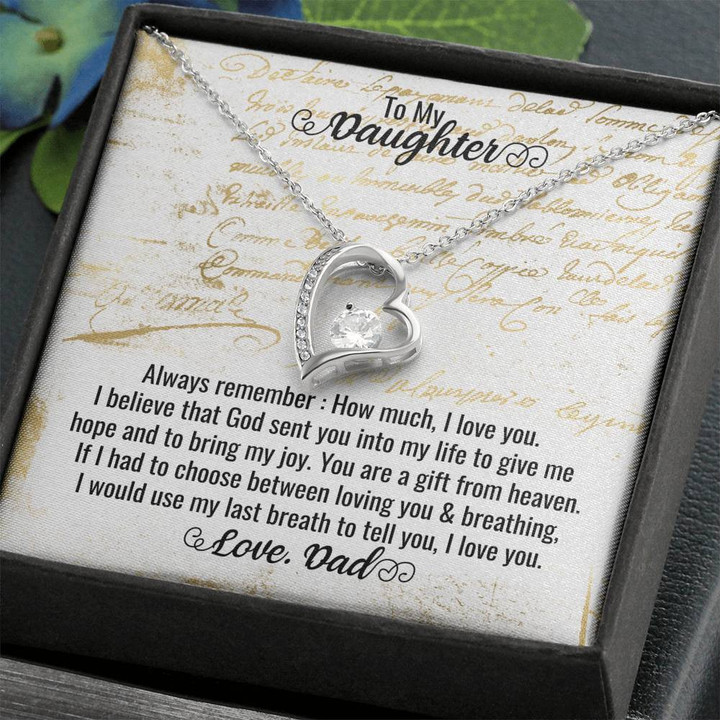 Personalized Daddy Daughter Gift, Father Daughter Jewelry, Long Distance Father Daughter, Dad to Daughter, Daddy Daughter Birthday , Heart Necklace