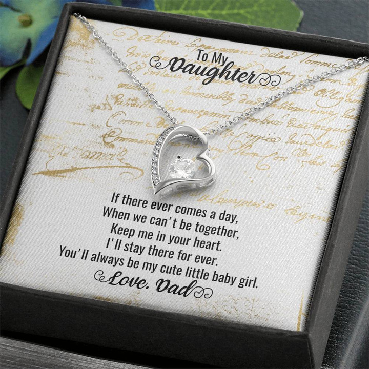 To My Daughter From Dad Necklace with Message Card, Gift For Daughter, Daughter Birthday, Daughter Gifts, Father Daughter Necklace , Heart Necklace
