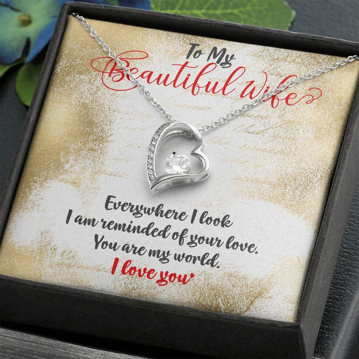To My Wife Necklace, Anniversary Gift For My Wife From Husband, Romantic Wife Gift, Wife Birthday Gift Ideas, Mothers Day Gift , Heart Necklace