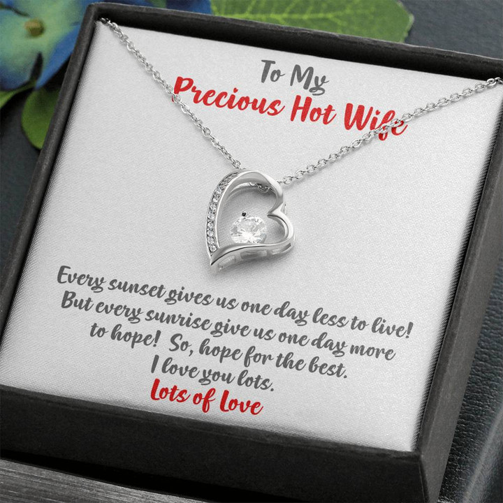 Heart Pendant Necklace, Distance Never Separates, Birthday Gift For Wife, Anniversary Gift, To My Wife Necklace, Presents For Wife , Heart Necklace