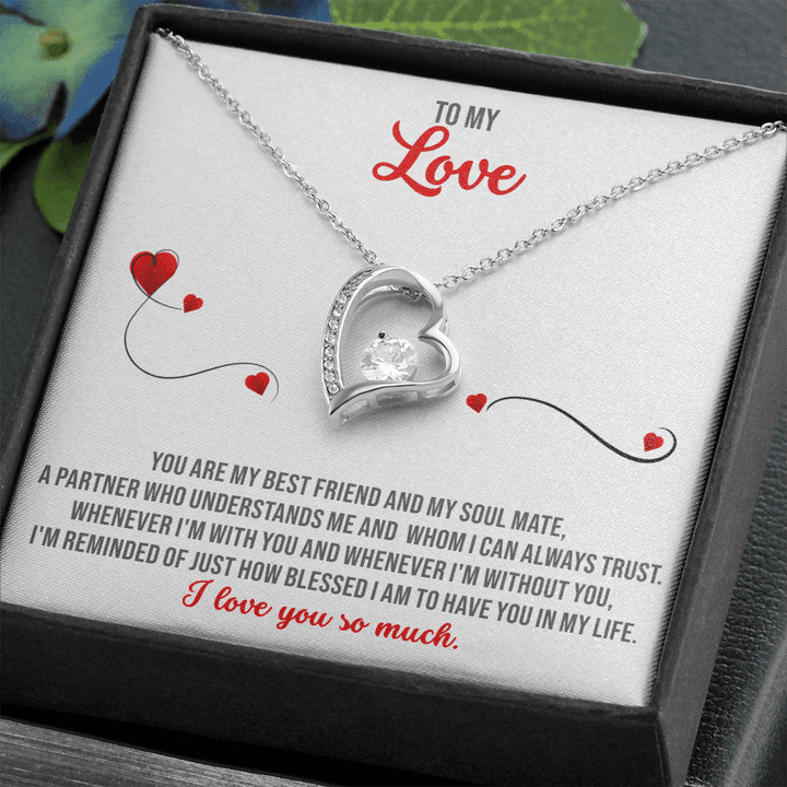 To My Love, To My Girlfriend, To My Girlfriend Necklace, Gift for Girlfriend, Gift for Girls , Heart Necklace