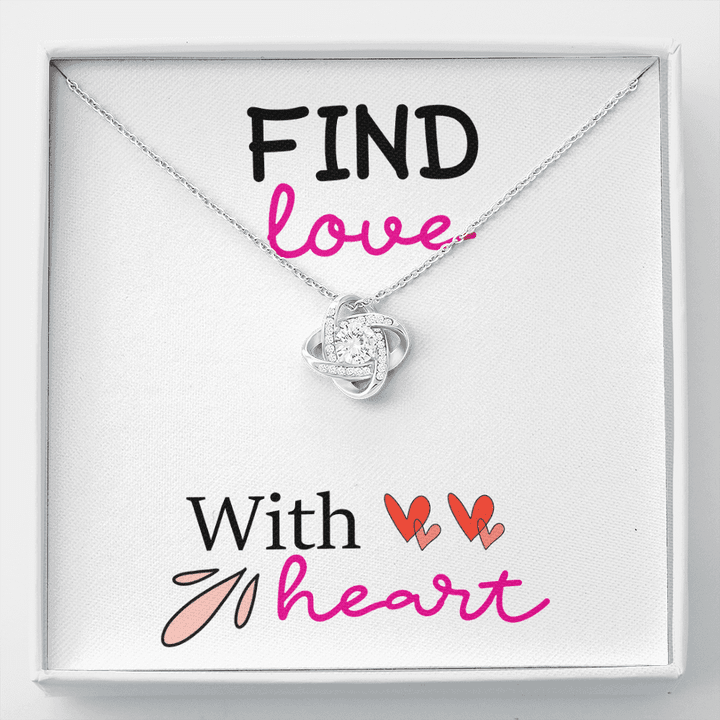Love Knot Necklace, Best Friend Gifts, Gift For Women, Modern Necklace, Find Love With Heart -Buy