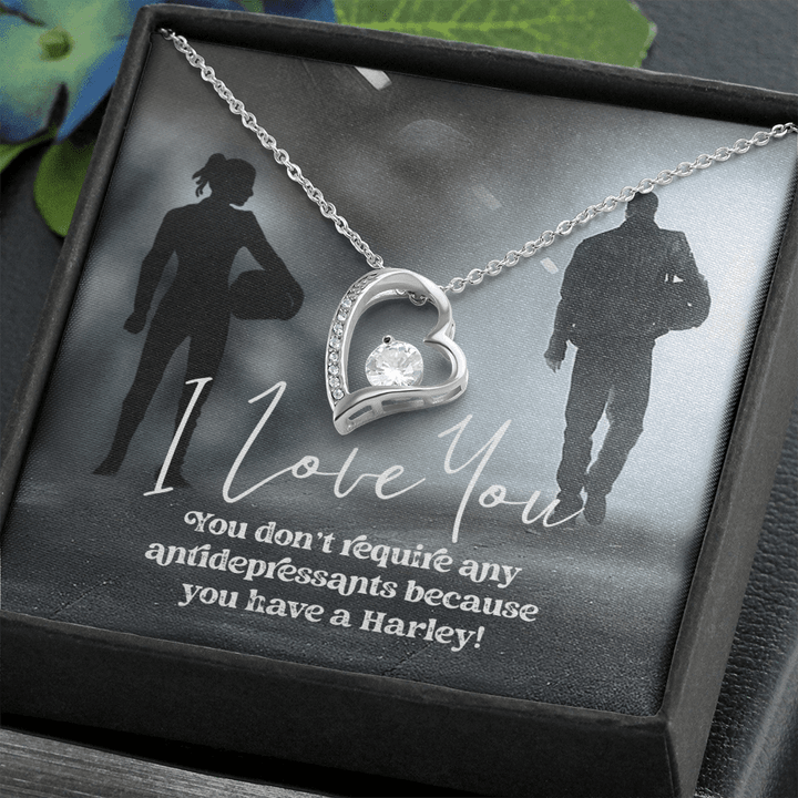 Gift for Her, Gift for Wife, Motorcycle Gifts For Men, Biker Necklace, Necklace Motorcycle Biker, Christmas Gift, Valentines Day Gift , Heart Necklace