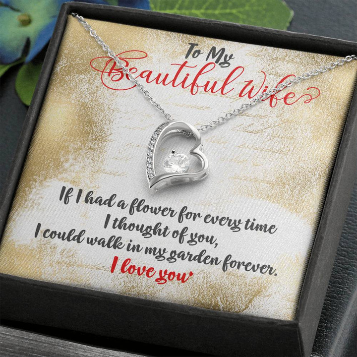To My Beautiful Wife Necklace, Wedding Gift for Wife, Sentimental Gift for Bride from Groom, Birthday Gift for Fiancee, Fiance Gift , Heart Necklace