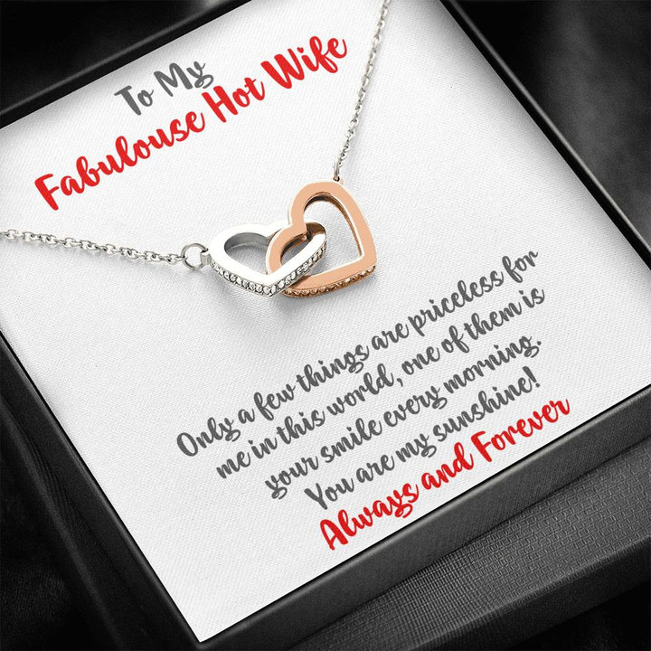 Interlocking Hearts Pendant Necklace,To My Better Half, You Complete Me, Girlfriend Wife Gift, Girlfriend Wife Birthday Gifts, Anniversary Two Hearts Necklace