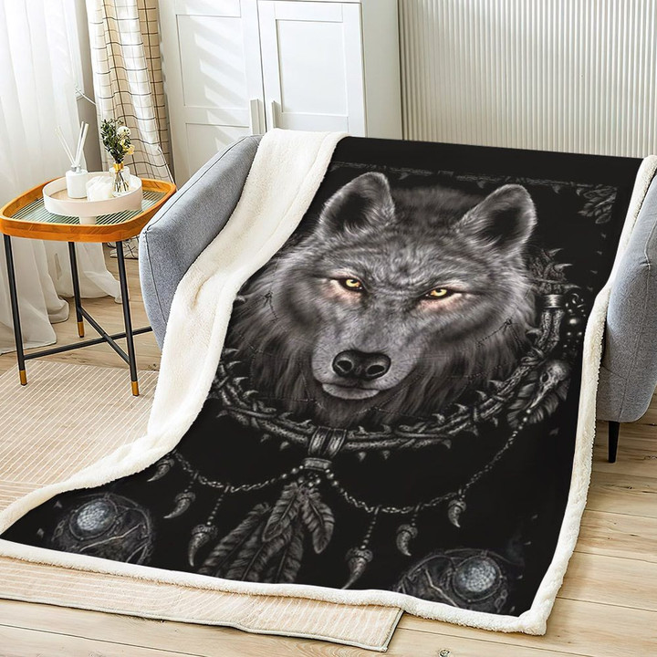 Canis Lupus Queen Sherpa Fleece Blanket, Halloween Gift Super Soft Sherpa Fleece Blanket, Wolf GS CL Sherpa Fleece Blanket 14, Gifts for Werewolves